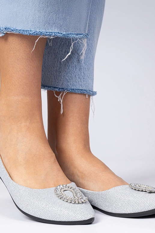 Sidabrinės moteriškos balerinų...