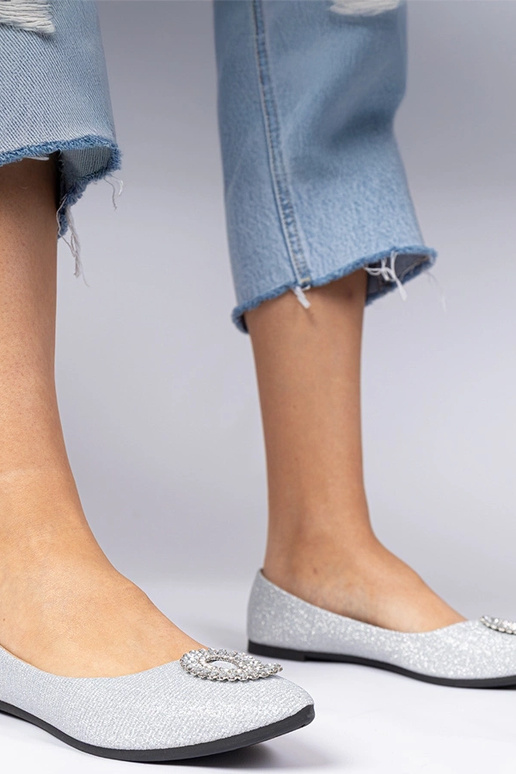 Sidabrinės moteriškos balerinų...