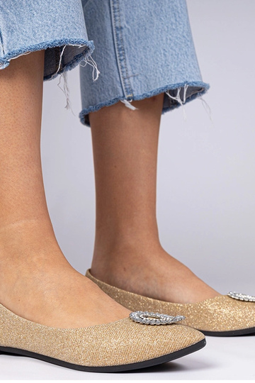 Aukso moteriškos balerinų...