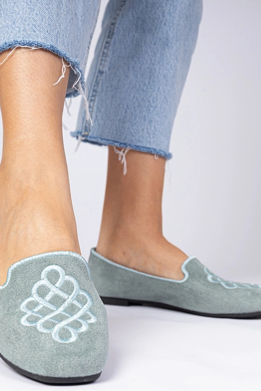 Žalios moteriškos balerinų bateliai...