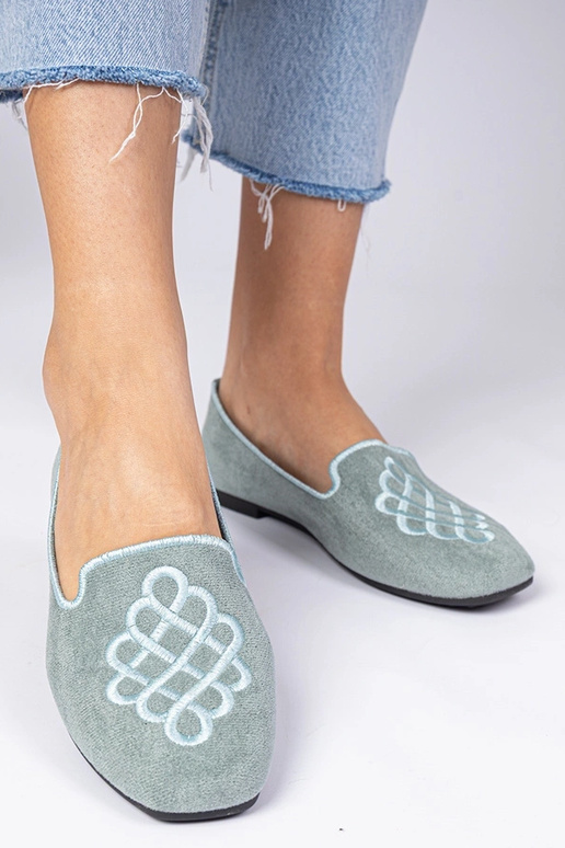 Žalios moteriškos balerinų bateliai...