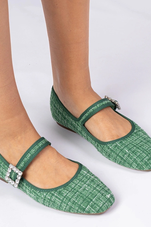 Žali moteriški balerinos su sagtimi...