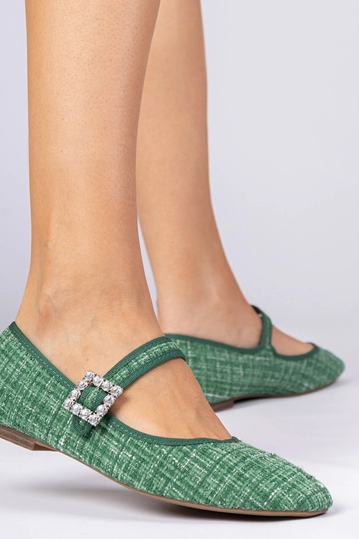 Žali moteriški balerinos su sagtimi...