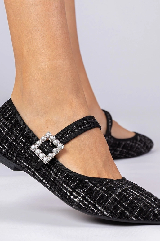 Juodi moteriški balerinos su sagtimi...