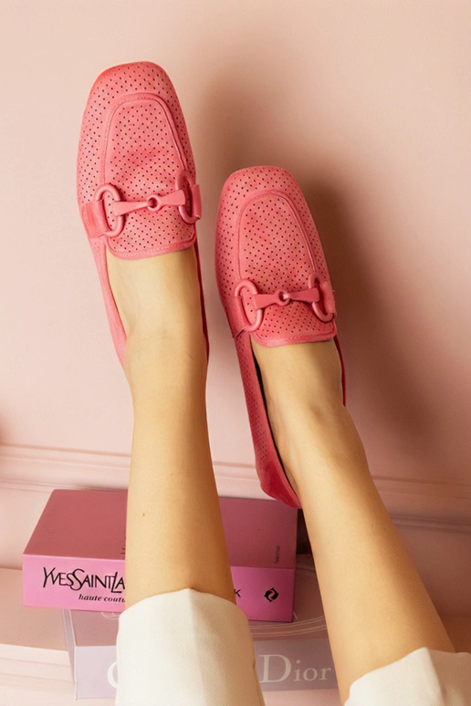 Rožiniai moteriški ażuromokasynai su...