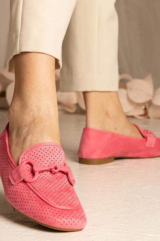 Rožiniai moteriški ażuromokasynai su...