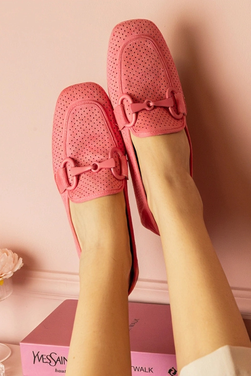 Rožiniai moteriški ażuromokasynai su...