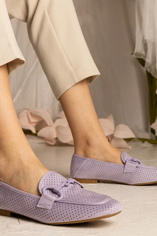 Violetiniai moteriški ażuromokasynai...