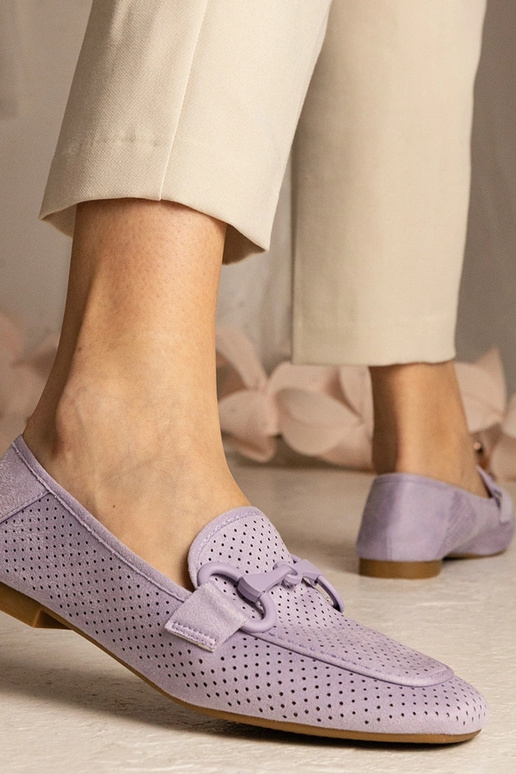 Violetiniai moteriški ażuromokasynai...