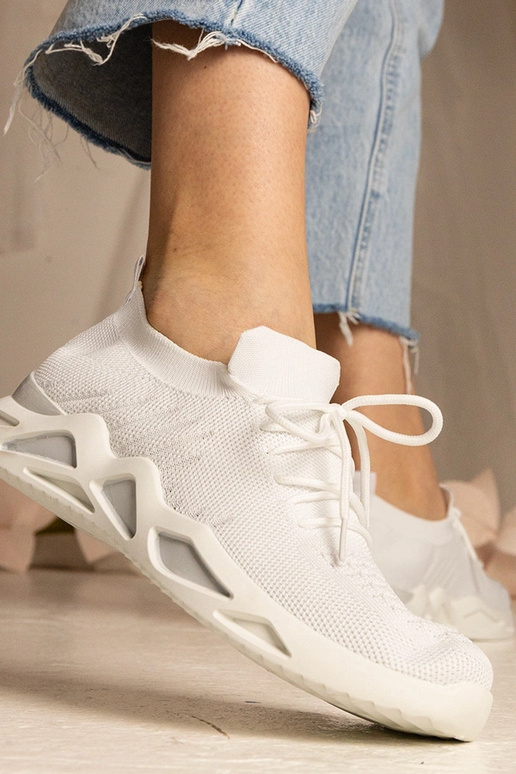 Balti moteriški sneakeriai su kojinė...