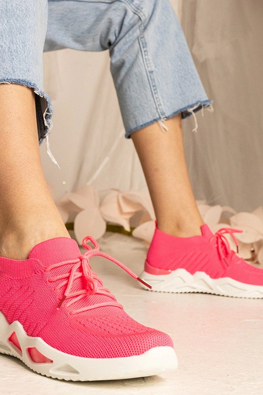 Rožiniai sneakeriai su kojinė tipo...