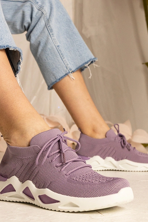 Violetiniai sneakeriai su kojinė tipo...