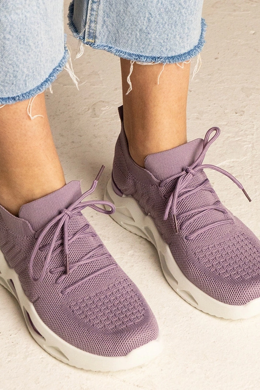 Violetiniai sneakeriai su kojinė tipo...