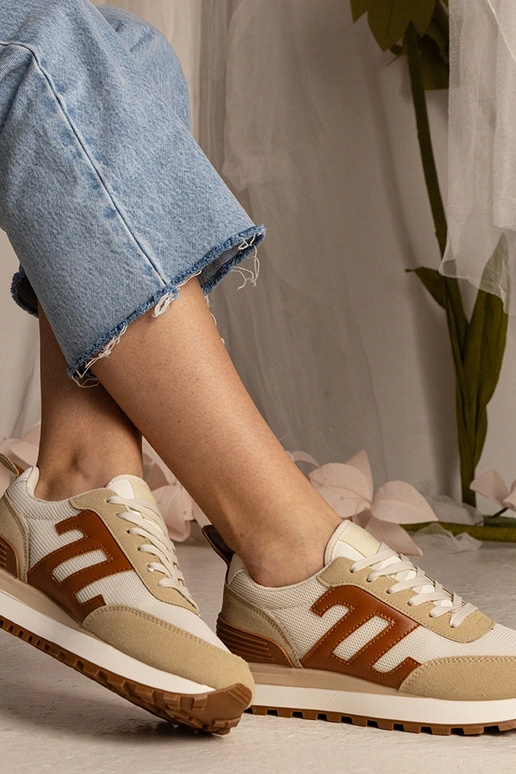 Smėlio spalvos moteriški sportiniai...