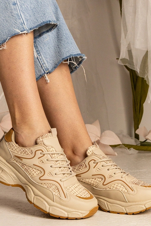 Smėlio spalvos moteriški sportiniai...