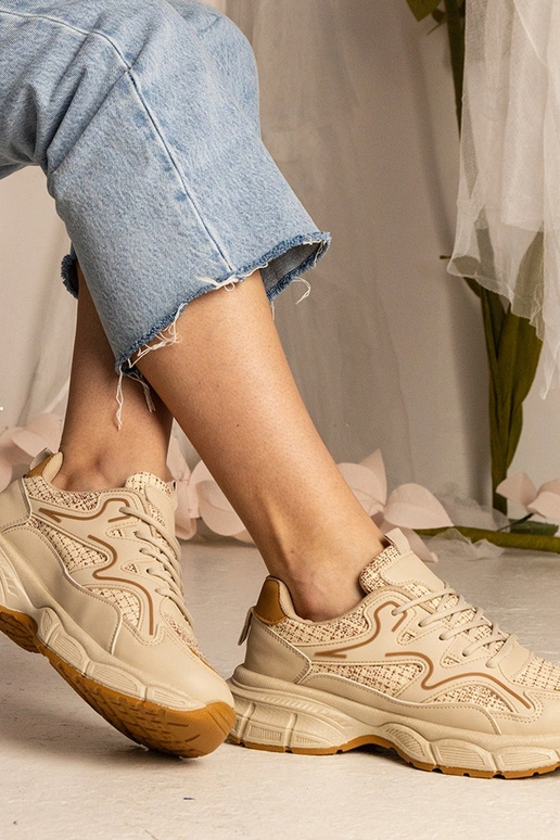 Smėlio spalvos moteriški sportiniai...