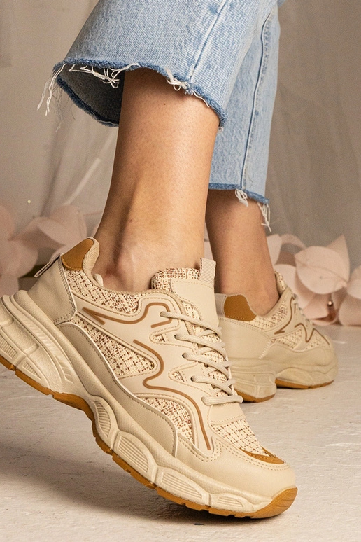 Smėlio spalvos moteriški sportiniai...