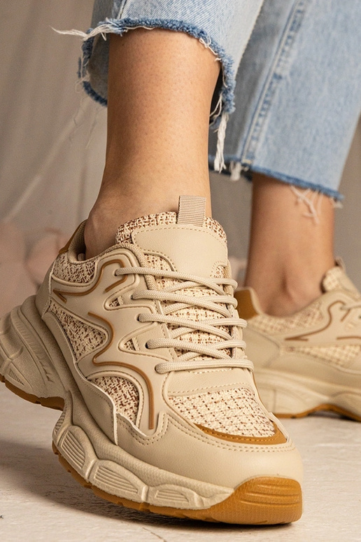 Smėlio spalvos moteriški sportiniai...