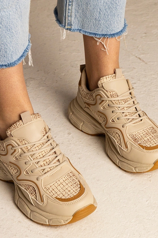 Smėlio spalvos moteriški sportiniai...