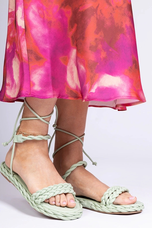 Žali pinti moteriški sandalai Tarina