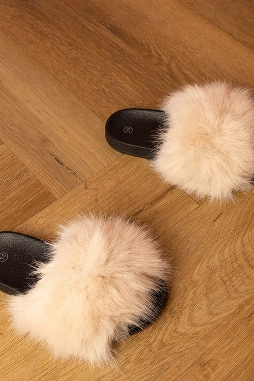 Smėlio spalvos vaikiškos šlepetės su...