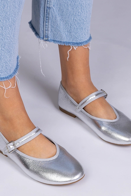 Auksinės moteriškos balerinos su...