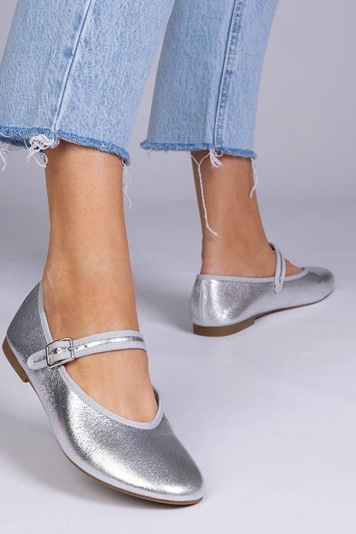 Auksinės moteriškos balerinos su...