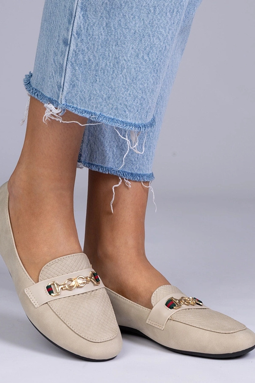 Rudi matiniai mokasinai su auksiniu...