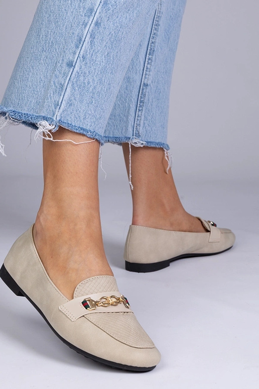 Rudi matiniai mokasinai su auksiniu...