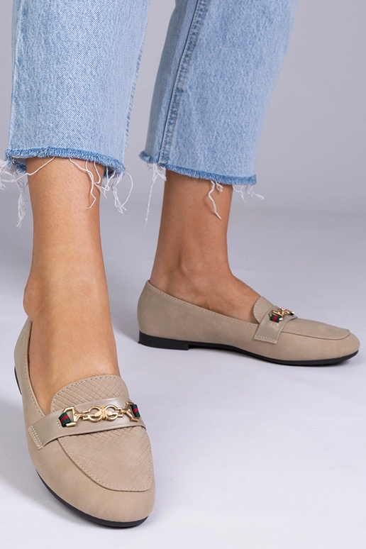 Juodi matiniai mokasinai su auksiniu...