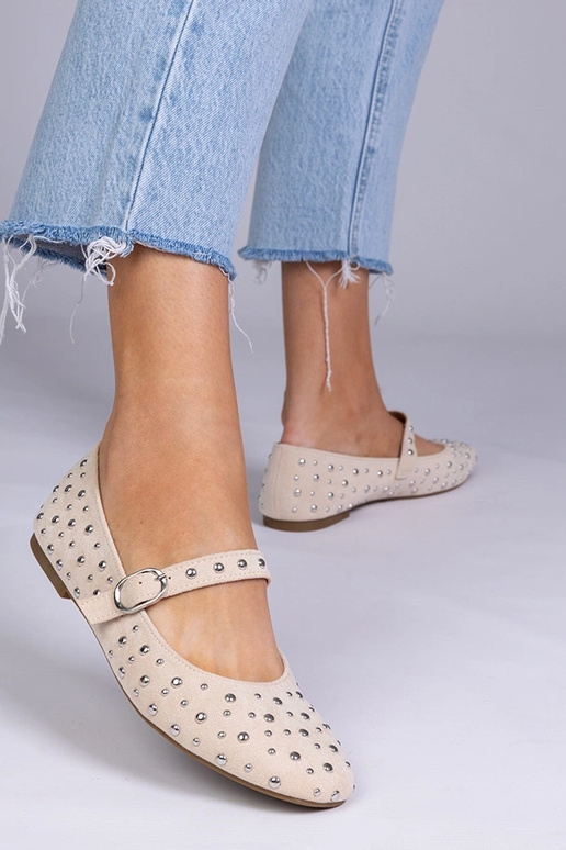 Smėlio spalvos elegantiški mokasinai,...