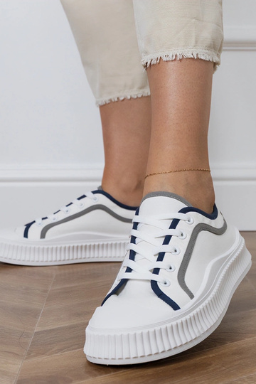 Pilki moteriški bateliai ant platformos, „Greta"