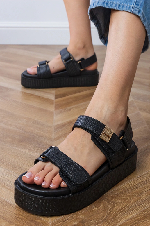 Juodi sandalai espadriliai ant... Juodi sandalai espadriliai ant...