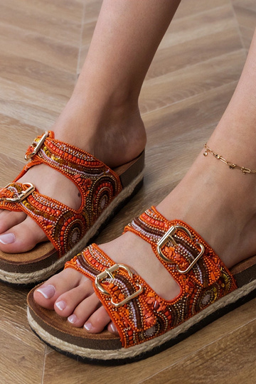 Rožinės etninės šlepetės su... 2