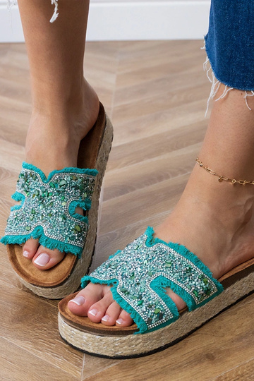 Žalios espadrilės su cirkoniais ir akmenukais Najros 2