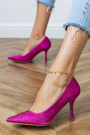 Rožinės šilkinės basutės su... 2