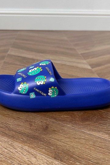 Mėlynos vaikų šlepetės su spaudiniais Dinos 2