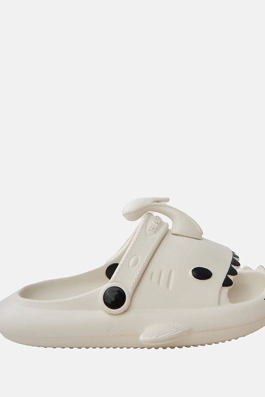 Baltos vaikiškos šlepetės su ryklių...