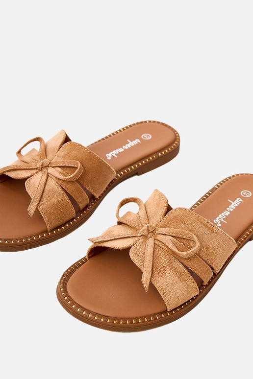 Rudos šlepetės su kaspinėliu ir...