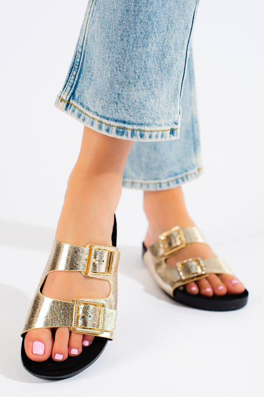 Aukso spalvos šlepetės su...