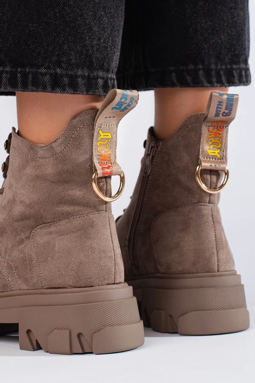 iš zomšos moteriški batai ant storo pado