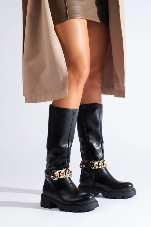 Ilgaauliai batai su grandine iš...