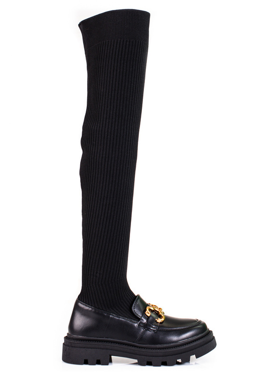 juodos spalvos ilgaauliai batai su...