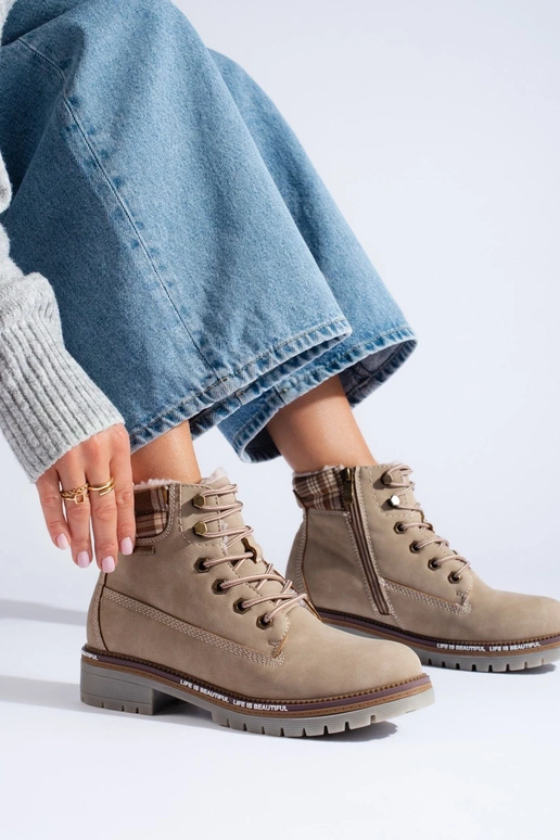 batai moterų smėlio spalvos iš...