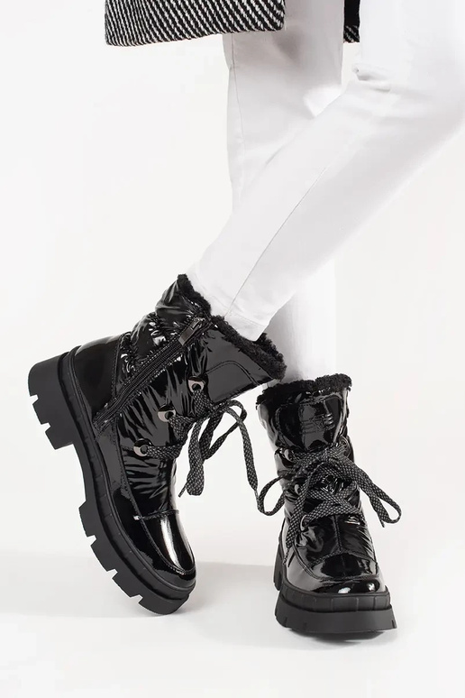 Juodi šilti moteriški sniego batai su... Juodi šilti moteriški sniego batai su...