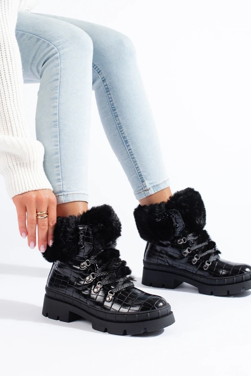 batai moterų su kailiuku juodos spalvos batai moterų su kailiuku juodos spalvos