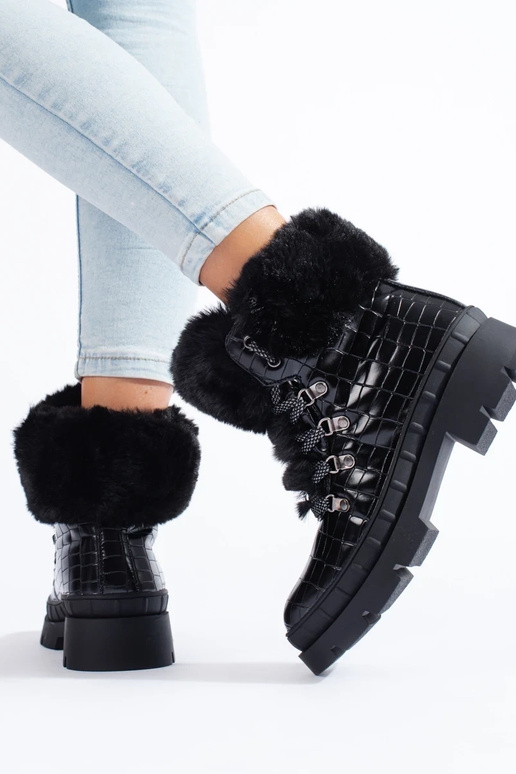 batai moterų su kailiuku juodos spalvos batai moterų su kailiuku juodos spalvos