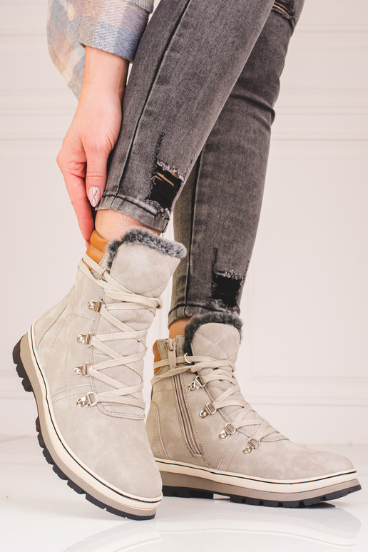 pilkos spalvos Moteriški batai su...