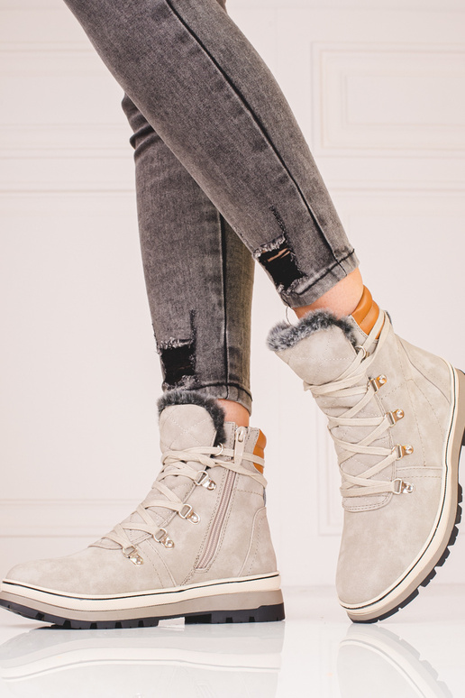 pilkos spalvos Moteriški batai su...