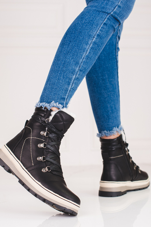 juodos spalvos Moteriški batai su...